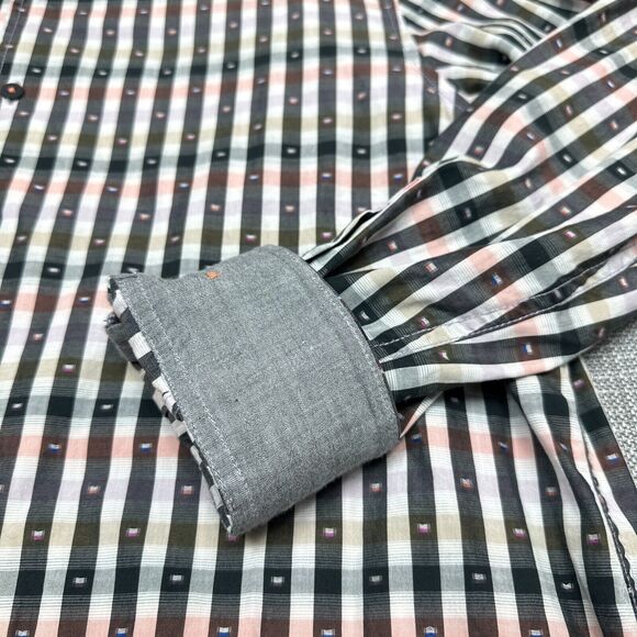 Tommy Bahama Shirt Mens Large Island Crafted Button Up Striped Flip Cuff - Picture 5 of 13